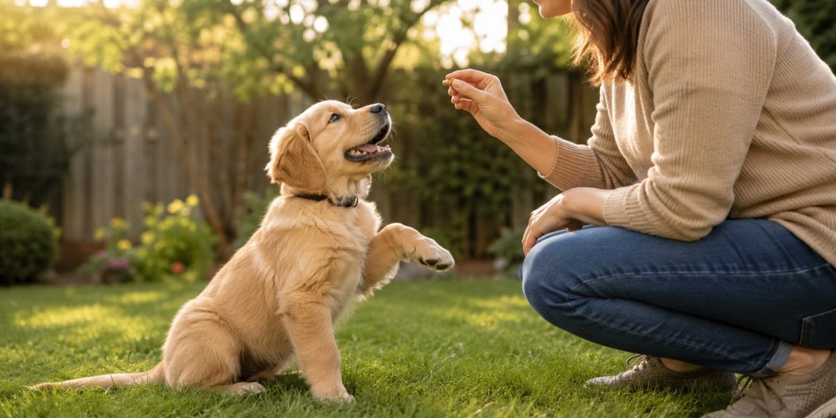 Praising a puppy outside immediately after it goes to the toilet